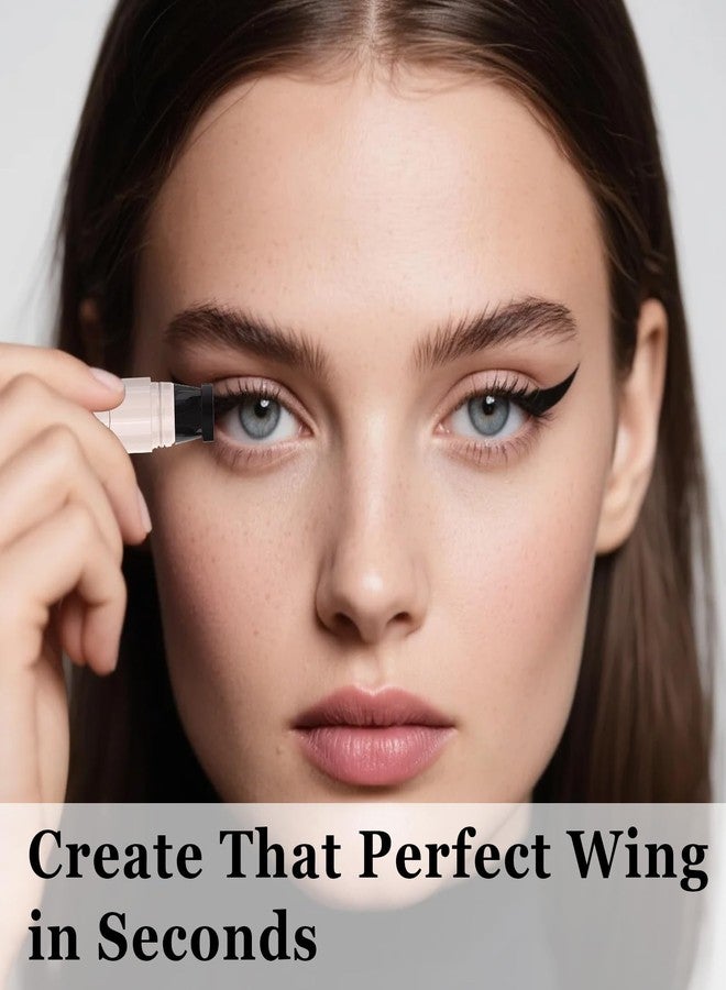 KUNAL Winged Eyeliner Stamp Foldable Eye Liner Stamp, 2pc Gel Eyeliner Pencil Set Waterpoof Dual Ended Eye Stamp for Beginners,Easily Draw Exquisite Makeup Look (Black&Brown) - Image 2